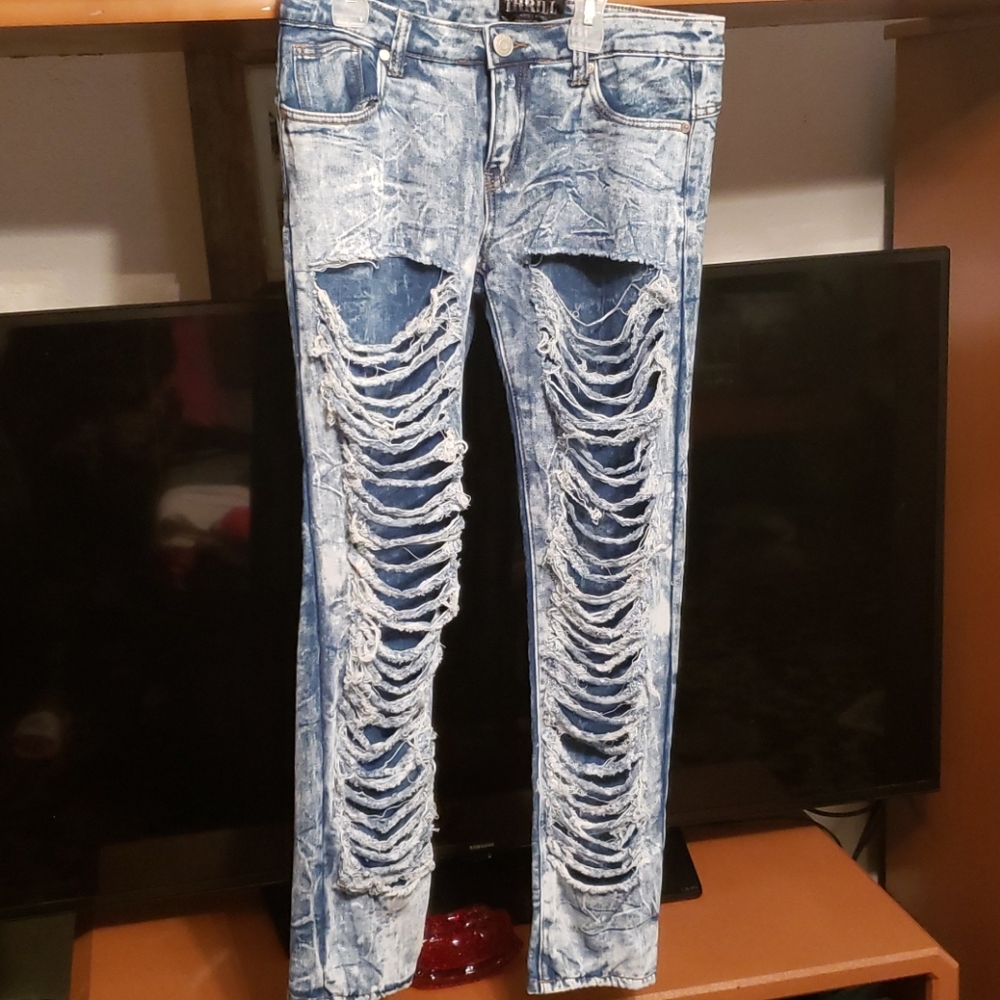 Denim ripped jeans